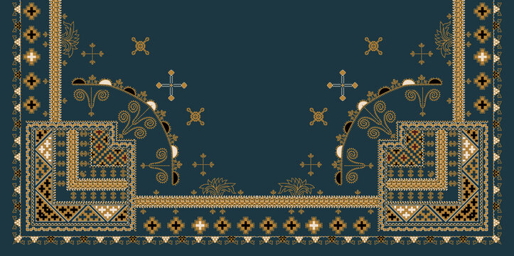 Textile digital design motifs patterns ikat rugs paisley traditional Thai border front back and dupatta etc