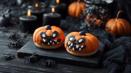 scary jack-o-lantern cookies for halloween,