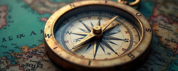 Compass Guiding North Adventure, Exploration, and the Journey to Discovery