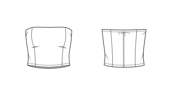 Technical drawing of crop top