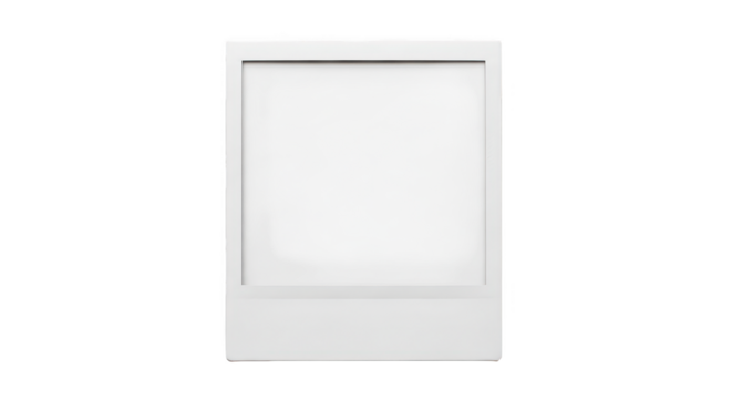 Blank White Instant Photo Frame Mockup On Black