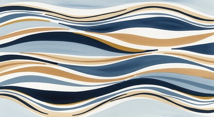 Abstract Waves - A Serene and Modern Artistic Expression.