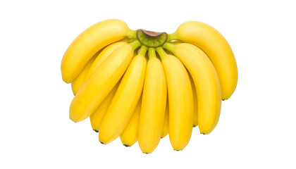 Bunch of ripe yellow bananas isolated on white background.