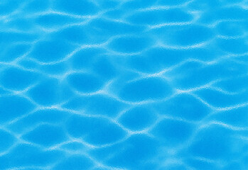 Abstract digital art of a clear blue water surface with shimmering light reflections, representing concepts of purity, tranquility, and the ocean