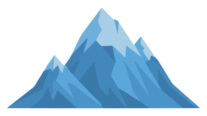 snow mountain peak cold nature view scenery landscape flat color vector illustration template design