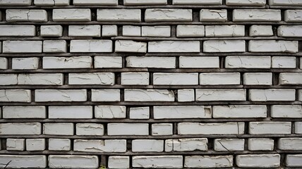 White painted brick wall texture with cracks white brick