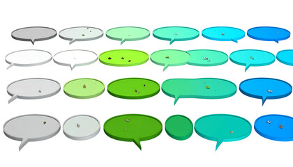Collection of Speech Bubbles in Various Colors and Sizes.