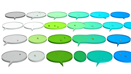 Collection of Speech Bubbles in Various Colors and Sizes.
