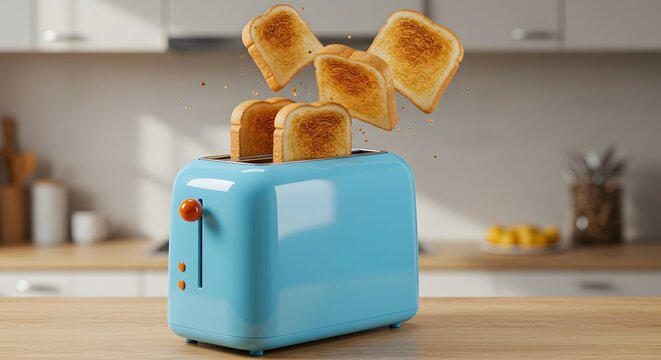 Toasts ejected from toaster