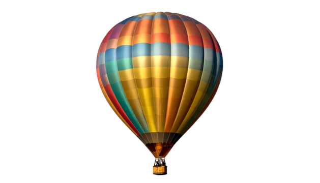 Colorful Hot Air Balloon Isolated on White Background.
