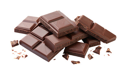 Delicious chocolate bars arranged on a white surface for enjoyment.