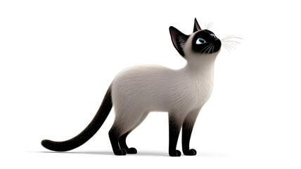 siamese cat isolated on white