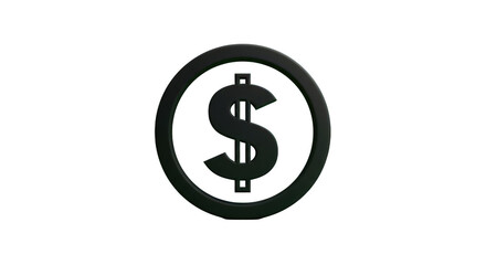 Fototapeta premium Black dollar sign symbol isolated on transparent background