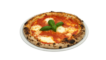 Delicious Neapolitan Margherita Pizza with Fresh Basil.