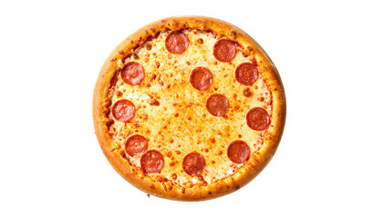 Delicious Pepperoni Pizza Isolated on a White Background.