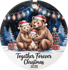Naklejka premium Family Christmas 2025 Ornament Bundle.