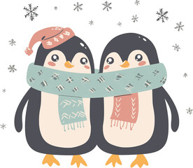 Penguins vector illustration
