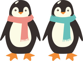 Fototapeta premium Penguins vector illustration