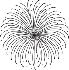 Festive Firework Burst Line Art