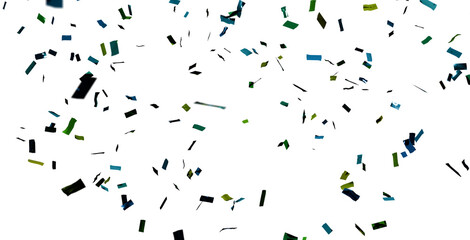 Falling confetti on white background