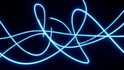 Abstract blue light trails creating dynamic patterns on a dark background - Powered by Adobe