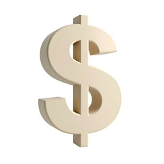 Obraz premium A 3D rendering of a cream-colored dollar sign isolated against a black background