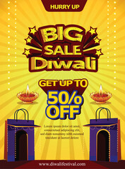 Diwali festival indian festival diwali sale poster