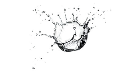 A detailed high-speed capture shows a water droplet's crown-like splash on black