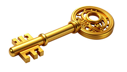 Golden Ornate Skeleton Key on Black: Symbol of Opportunity, Success & Unlocking Potential