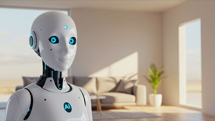 AI Robot in Modern Living Room