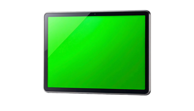 Green screen tablet device for digital content creation.