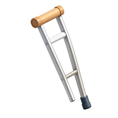 Single Medical Crutch Isolated on Black Background - Healthcare, Injury Recovery, Mobility Aid, and Rehabilitation Support Icon for Design & Web