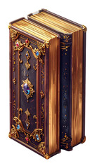 Enchanted Ancient Tomes: Ornate Gold Filigree, Gilded Pages & Gemstones on Black