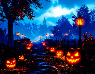 Orange Glow through the Blue Mist