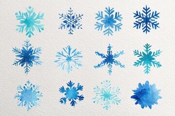 Watercolor Snowflake Collection