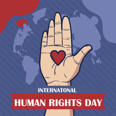 Human Rights Day. December 10. Holiday concept. Template for background, banner, card, and poster.