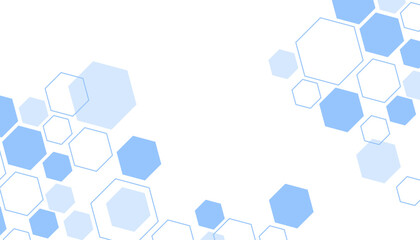 Abstract blue hexagon shape for frame illustration design