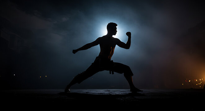 Black silhouette vector illustration of a young man athlete jumping in action while running sport exercise - Powered by Adobe