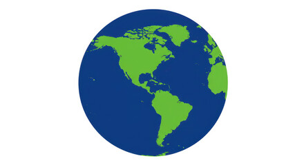 Naklejka premium Stylized globe of the earth showing north and south america isolated on transparent background