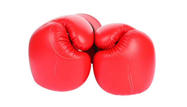 Pair of Red Boxing Gloves Isolated on White Background 1.