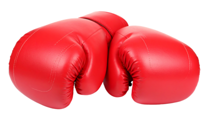 Pair of Red Boxing Gloves Isolated on White Background.