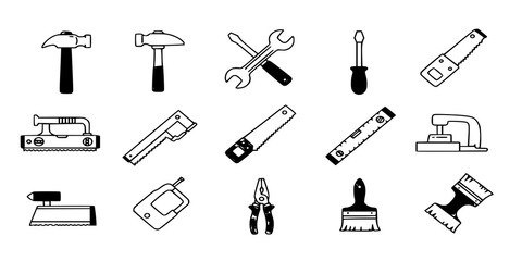 Construction tool icon collection - vector illustration
