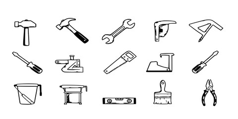 Construction tool icon collection - vector illustration
