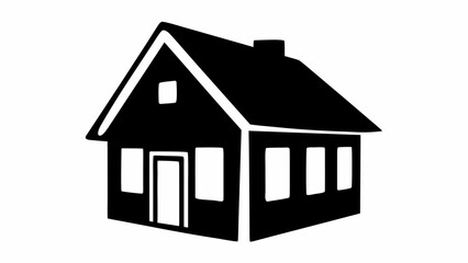 Simple black house icon representing home, shelter, and real estate concepts for modern design projects.