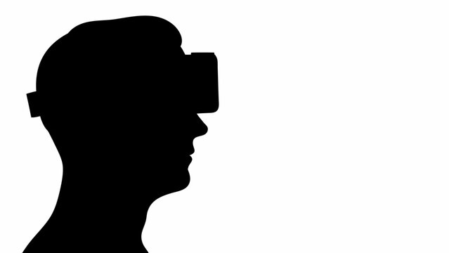 Man experiencing immersive virtual reality headset technology for futuristic exploration and digital entertainment