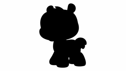 Adorable cartoon bear silhouette perfect for playful designs and children's products