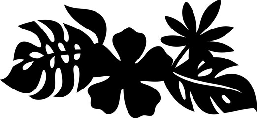 Bold tropical floral silhouette design perfect for modern summer branding and vibrant decor projects