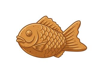 Taiyaki: Japanese Fish-Shaped Cake with Sweet Filling Illustration.