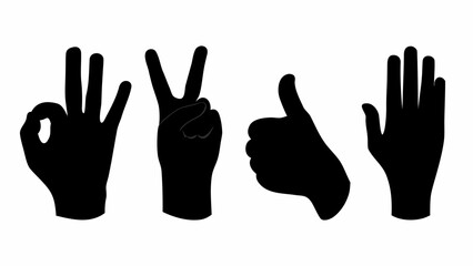 Obraz premium Diverse hand gestures conveying approval success peace and communication for modern design concepts