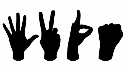 Obraz premium Counting hands showing five, two, one, and zero gestures for education and business presentations